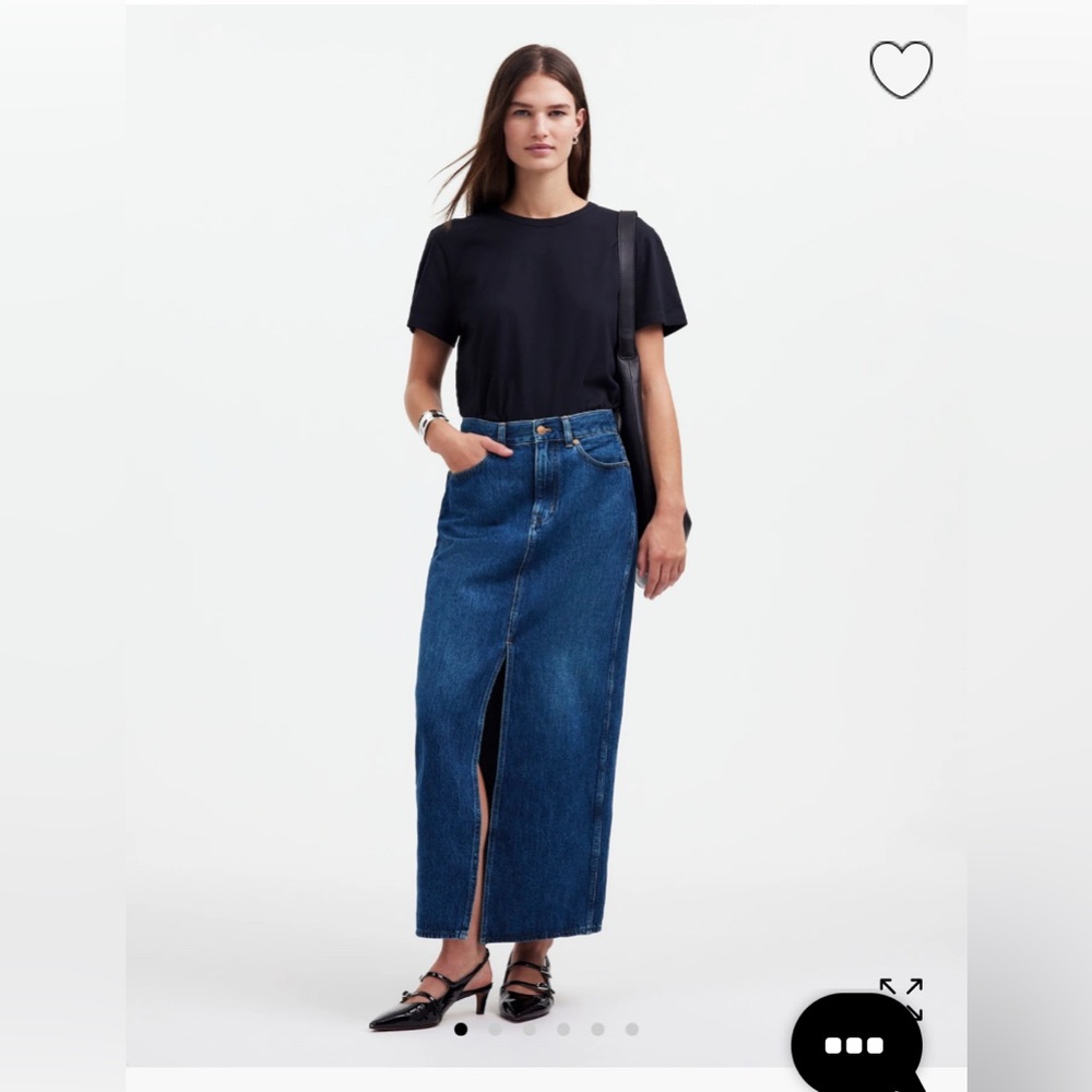 MADEWELL DENIM
FRONT-SLIT KINCORD JEAN
MIDI SKIRT